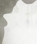 Solid White Medium Brazilian Cowhide Rug 5'11"H x 4'11"W #A55491 by Hudson Hides