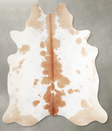 Beige and White X-Large Brazilian Cowhide Rug 6'9"H x 6'3"W #A55514 by Hudson Hides