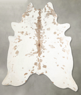 Beige and White XX-Large Brazilian Cowhide Rug 7'7"H x 6'9"W #A55515 by Hudson Hides