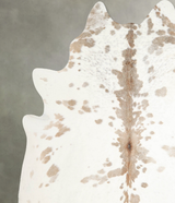 Beige and White XX-Large Brazilian Cowhide Rug 7'7"H x 6'9"W #A55515 by Hudson Hides