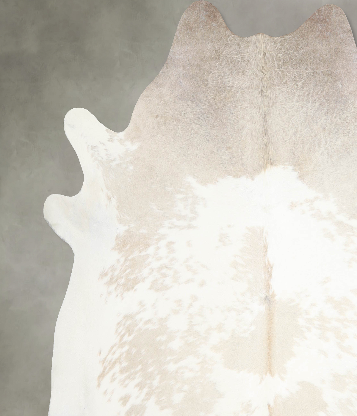 Beige and White XX-Large Brazilian Cowhide Rug 7'4"H x 6'11"W #A55516 by Hudson Hides
