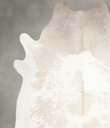 Beige and White XX-Large Brazilian Cowhide Rug 7'4"H x 6'11"W #A55516 by Hudson Hides