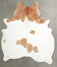 Beige and White X-Large Brazilian Cowhide Rug 7'3"H x 6'4"W #A55517 by Hudson Hides