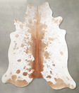 Beige and White X-Large Brazilian Cowhide Rug 6'9"H x 6'6"W #A55518 by Hudson Hides