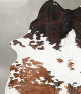Tricolor Large Brazilian Cowhide Rug 6'9"H x 5'2"W #A55519 by Hudson Hides