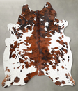Tricolor X-Large Brazilian Cowhide Rug 6'9"H x 6'2"W #A55520 by Hudson Hides