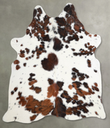 Tricolor Large Brazilian Cowhide Rug 6'0"H x 5'7"W #A55522 by Hudson Hides