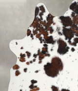 Tricolor Large Brazilian Cowhide Rug 6'0"H x 5'7"W #A55522 by Hudson Hides