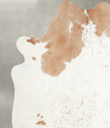 Beige and White X-Large Brazilian Cowhide Rug 7'1"H x 6'4"W #A55524 by Hudson Hides