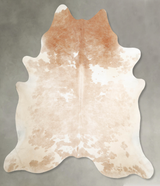 Beige and White XX-Large Brazilian Cowhide Rug 7'10"H x 7'4"W #A55525 by Hudson Hides