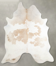 Beige and White X-Large Brazilian Cowhide Rug 7'10"H x 6'5"W #A55527 by Hudson Hides