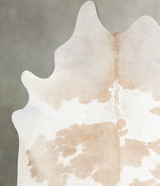 Beige and White X-Large Brazilian Cowhide Rug 7'10"H x 6'5"W #A55527 by Hudson Hides