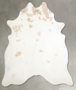 Beige and White XX-Large Brazilian Cowhide Rug 7'9"H x 6'9"W #A55528 by Hudson Hides