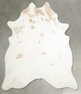 Beige and White XX-Large Brazilian Cowhide Rug 7'9"H x 6'9"W #A55528 by Hudson Hides