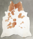Beige and White XX-Large Brazilian Cowhide Rug 8'1"H x 6'10"W #A55529 by Hudson Hides