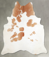 Beige and White XX-Large Brazilian Cowhide Rug 8'1"H x 6'10"W #A55529 by Hudson Hides