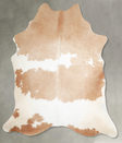 Beige and White X-Large Brazilian Cowhide Rug 7'5"H x 6'6"W #A55531 by Hudson Hides