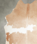 Beige and White X-Large Brazilian Cowhide Rug 7'5"H x 6'6"W #A55531 by Hudson Hides