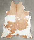 Beige and White XX-Large Brazilian Cowhide Rug 8'4"H x 7'4"W #A55533 by Hudson Hides