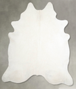 Solid White XX-Large Brazilian Cowhide Rug 8'8"H x 7'7"W #A55534 by Hudson Hides