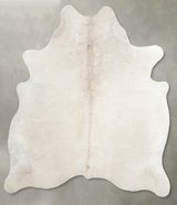 Solid White Large Brazilian Cowhide Rug 6'2"H x 5'8"W #A55539 by Hudson Hides