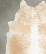 Beige and White XX-Large Brazilian Cowhide Rug 7'11"H x 6'11"W #A55614 by Hudson Hides