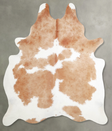 Beige and White X-Large Brazilian Cowhide Rug 7'4"H x 6'2"W #A55615 by Hudson Hides
