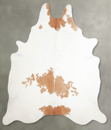 Beige and White XX-Large Brazilian Cowhide Rug 8'2"H x 6'11"W #A55616 by Hudson Hides