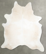 Beige and White XX-Large Brazilian Cowhide Rug 7'8"H x 6'6"W #A55618 by Hudson Hides