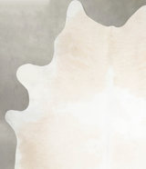 Beige and White XX-Large Brazilian Cowhide Rug 7'8"H x 6'6"W #A55618 by Hudson Hides