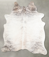 Grey Brindle Large Brazilian Cowhide Rug 6'3"H x 5'7"W #A55625 by Hudson Hides