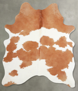 Beige and White Large Brazilian Cowhide Rug 6'7"H x 4'10"W #A55629 by Hudson Hides