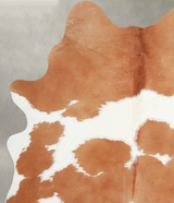 Beige and White Large Brazilian Cowhide Rug 6'7"H x 4'10"W #A55629 by Hudson Hides