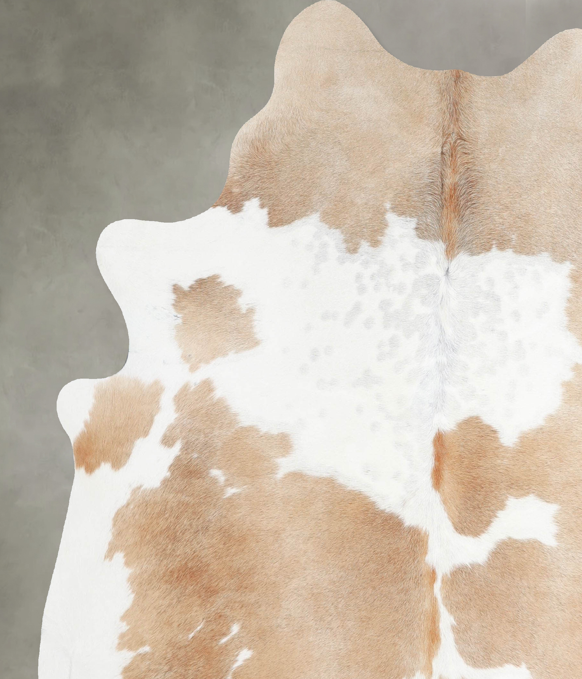 Beige and White Large Brazilian Cowhide Rug 6'7"H x 5'7"W #A55630 by Hudson Hides