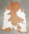 Beige and White Large Brazilian Cowhide Rug 6'0"H x 6'2"W #A55632 by Hudson Hides