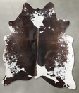 Chocolate and White Medium Brazilian Cowhide Rug 5'4"H x 5'0"W #A55641 by Hudson Hides