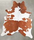 Brown and White Medium Brazilian Cowhide Rug 5'9"H x 5'1"W #A55642 by Hudson Hides