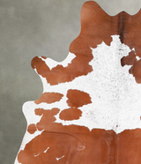 Brown and White Medium Brazilian Cowhide Rug 5'9"H x 5'1"W #A55642 by Hudson Hides