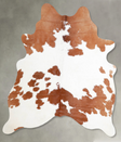 Brown and White Medium Brazilian Cowhide Rug 5'8"H x 4'10"W #A55643 by Hudson Hides