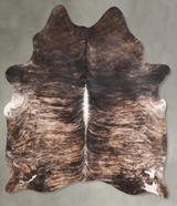 Dark Brindle Large Brazilian Cowhide Rug 6'3"H x 5'0"W #A55648 by Hudson Hides