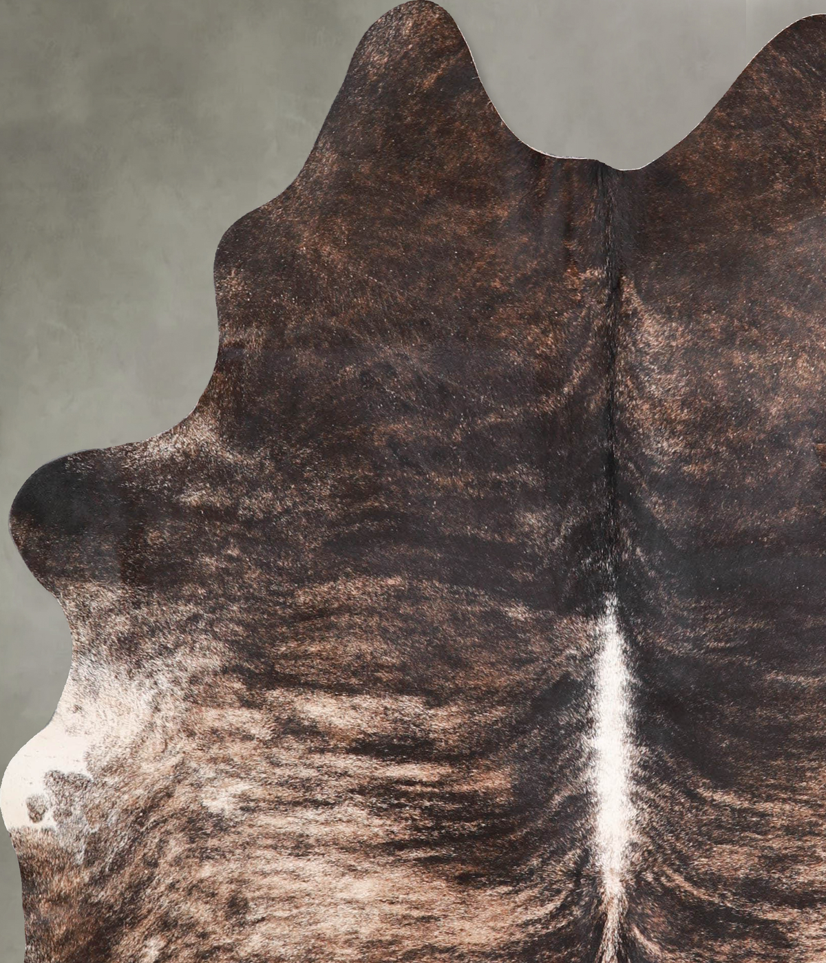 Dark Brindle Large Brazilian Cowhide Rug 6'3"H x 5'0"W #A55648 by Hudson Hides