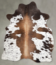 Chocolate and White Medium Brazilian Cowhide Rug 5'9"H x 4'7"W #A55666 by Hudson Hides