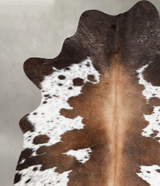 Chocolate and White Medium Brazilian Cowhide Rug 5'9"H x 4'7"W #A55666 by Hudson Hides