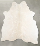 Ivory with Beige Medium Brazilian Cowhide Rug 5'7"H x 4'6"W #A55668 by Hudson Hides