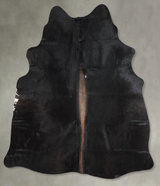 Solid Black Large Brazilian Cowhide Rug 5'9"H x 5'3"W #A55671 by Hudson Hides