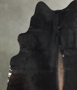 Solid Black Large Brazilian Cowhide Rug 5'9"H x 5'3"W #A55671 by Hudson Hides