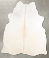 Ivory with Beige Medium Brazilian Cowhide Rug 5'8"H x 5'0"W #A55672 by Hudson Hides