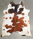 Chocolate and White Large Brazilian Cowhide Rug 6'2"H x 5'10"W #A55677 by Hudson Hides