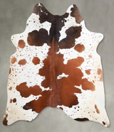 Chocolate and White Large Brazilian Cowhide Rug 6'2"H x 5'10"W #A55677 by Hudson Hides