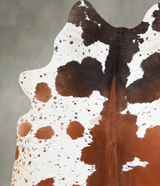 Chocolate and White Large Brazilian Cowhide Rug 6'2"H x 5'10"W #A55677 by Hudson Hides